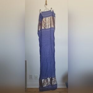 Elegant Blue and Brown Scarf